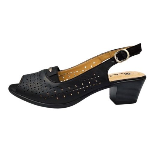 MELINDA Nyitott orrú szandál 5 cm sarokkal fekete