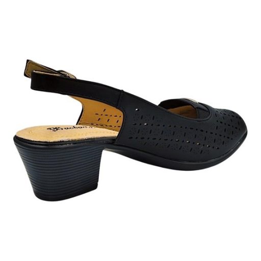 MELINDA Nyitott orrú szandál 5 cm sarokkal fekete