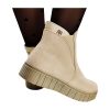 AUTUMN STEP Telitalpú bélelt rövid szárú női csizma beige