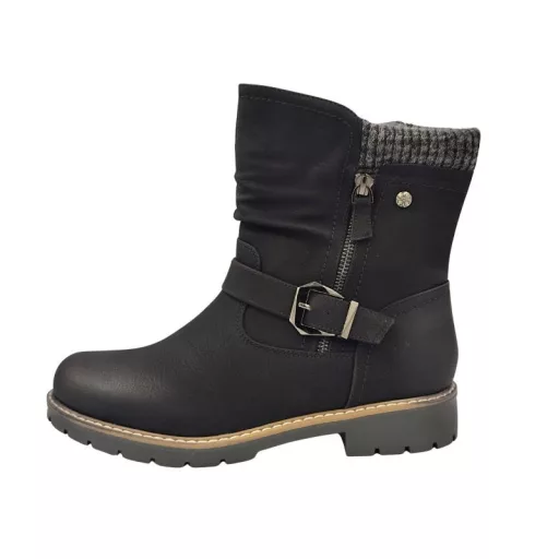 Nordelle bélelt női bokacsizma fekete
