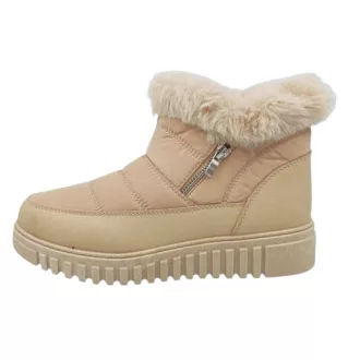   Utolsó Pár !!!! HELSINKI orkános, bélelt thermo női bokacsizma beige