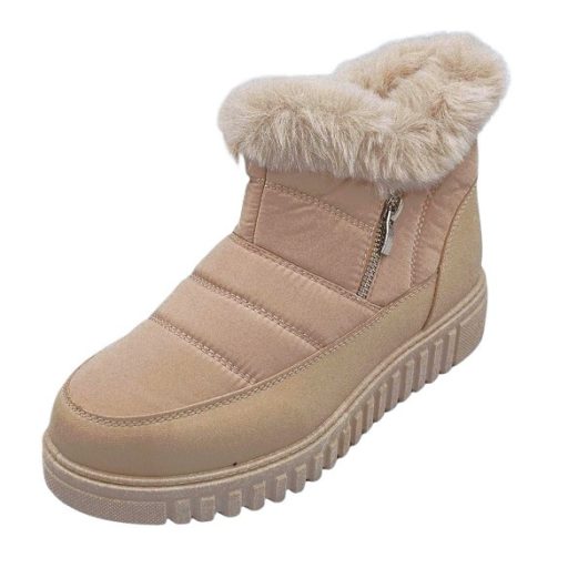 HELSINKI orkános, bélelt thermo női bokacsizma beige
