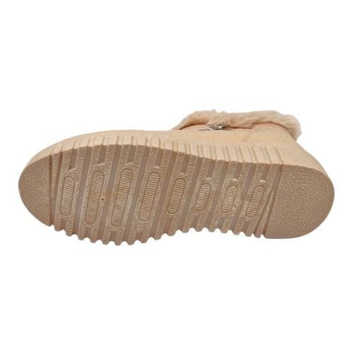HELSINKI orkános, bélelt thermo női bokacsizma beige