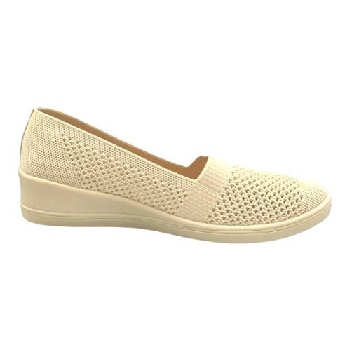 ANTALYA csinos, légáteresztő, rugalmas női vászoncipő beige