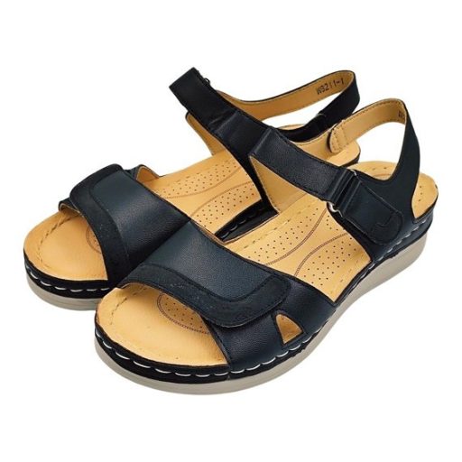 CLASSIC  FASHION dupla tépőzáras női szandál fekete