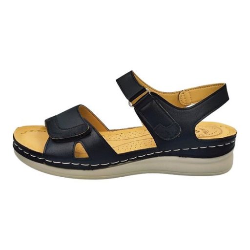 CLASSIC  FASHION dupla tépőzáras női szandál fekete