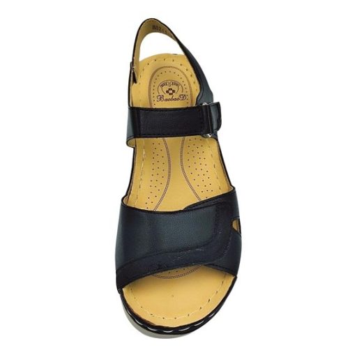 CLASSIC  FASHION dupla tépőzáras női szandál fekete