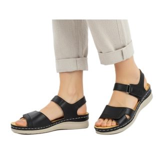 CLASSIC  FASHION dupla tépőzáras női szandál fekete