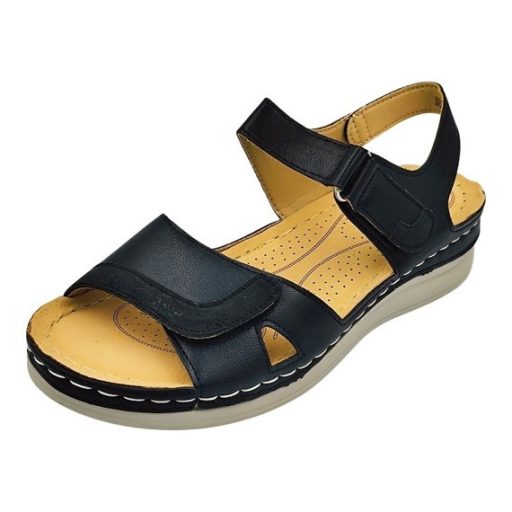 CLASSIC  FASHION dupla tépőzáras női szandál fekete