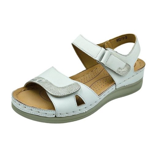 CLASSIC  FASHION dupla tépőzáras női szandál fehér