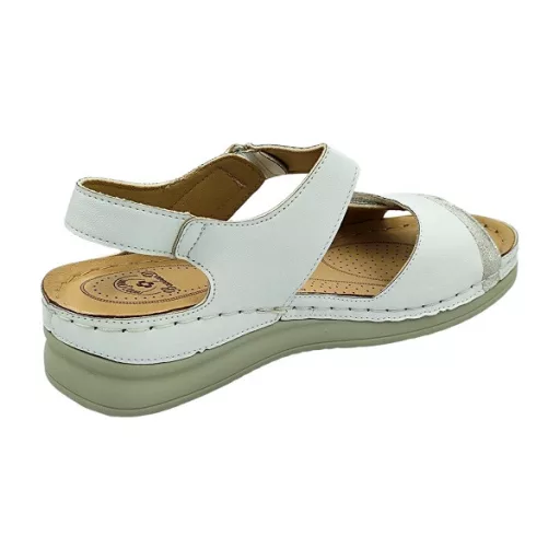 CLASSIC  FASHION dupla tépőzáras női szandál fehér