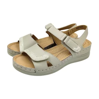 CLASSIC  FASHION dupla tépőzáras női szandál beige