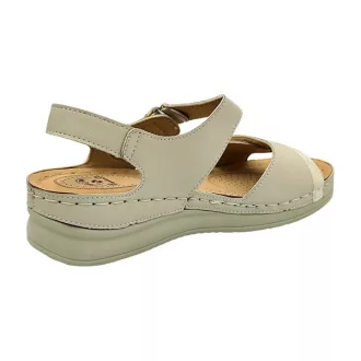 CLASSIC  FASHION dupla tépőzáras női szandál beige