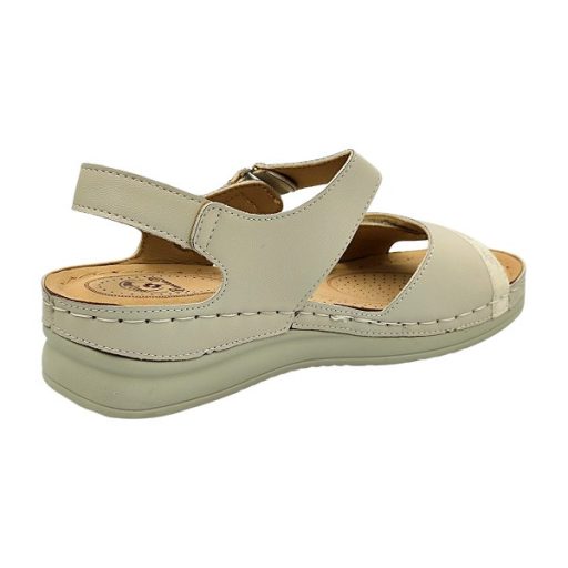 CLASSIC  FASHION dupla tépőzáras női szandál beige