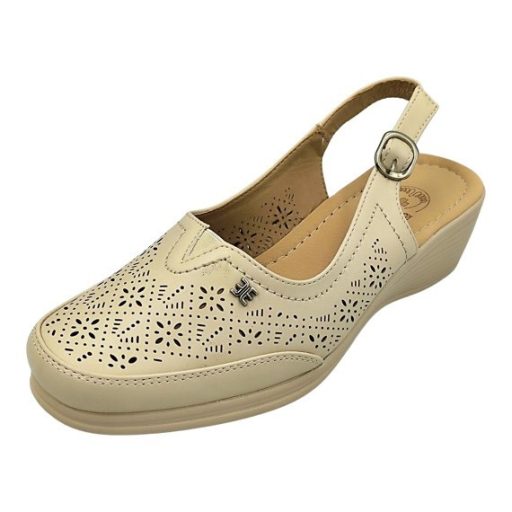 MAGDALÉNA női kényelmi szandál állítható pánttal – bézs