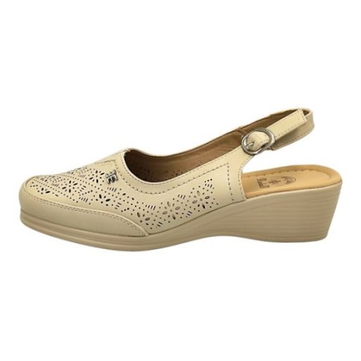 MAGDALÉNA női kényelmi szandál állítható pánttal – bézs