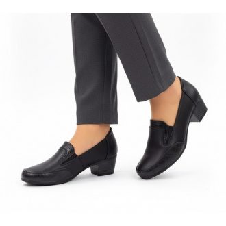   AMELIE fekete tavaszi női félcipő gumibetéttel – kényelmes sarokkal