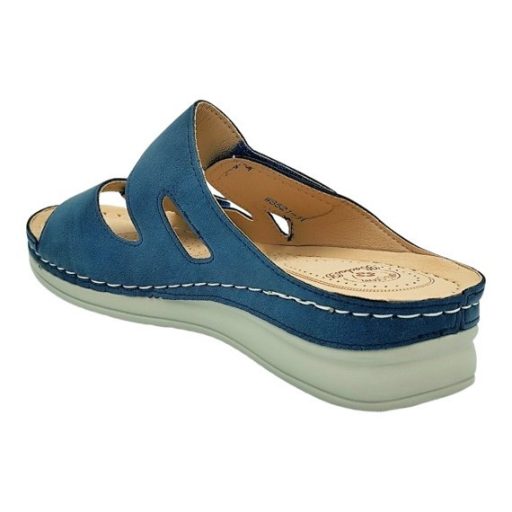 MYKONOS dupla tépőzáras női papucs farmerkék