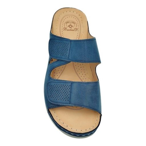 MYKONOS dupla tépőzáras női papucs farmerkék