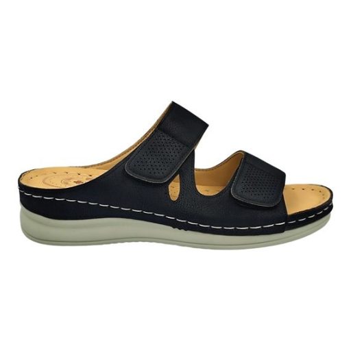 MYKONOS dupla tépőzáras női papucs fekete