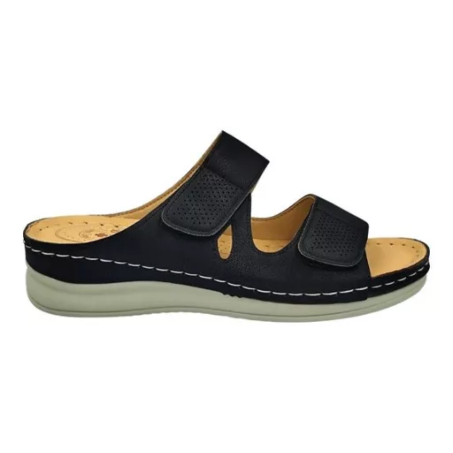 MYKONOS dupla tépőzáras női papucs fekete