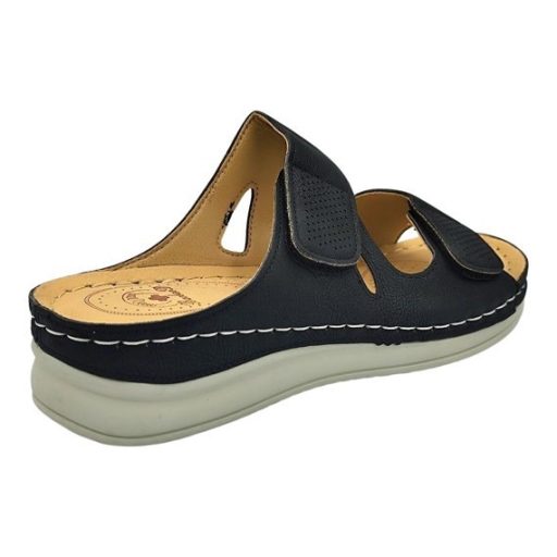 MYKONOS dupla tépőzáras női papucs fekete