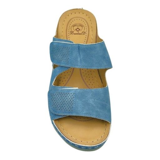 MYKONOS dupla tépőzáras női papucs világoskék