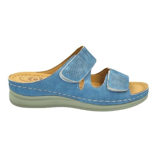 MYKONOS dupla tépőzáras női papucs világoskék