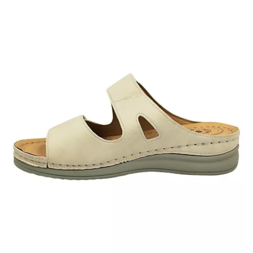 MYKONOS dupla tépőzáras női papucs beige