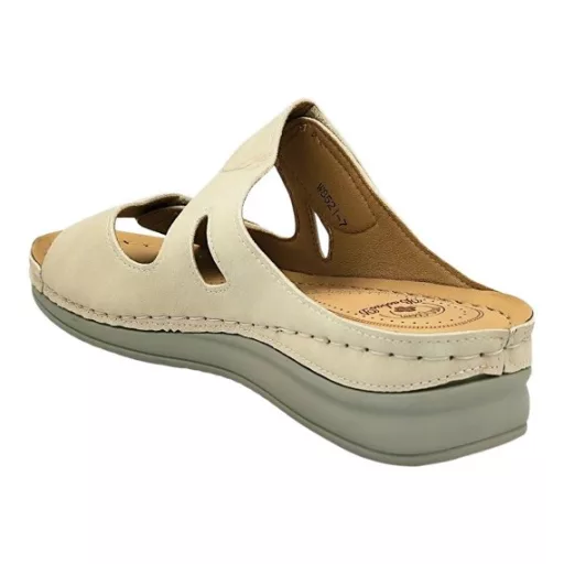 MYKONOS dupla tépőzáras női papucs beige