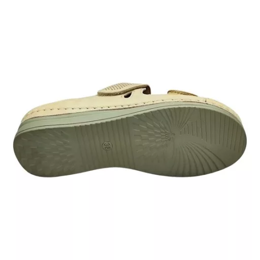 MYKONOS dupla tépőzáras női papucs beige