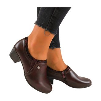  39-es utolsó pár!! ELEGANCE WALK csinos középmagas női alkalmi cipő bordó