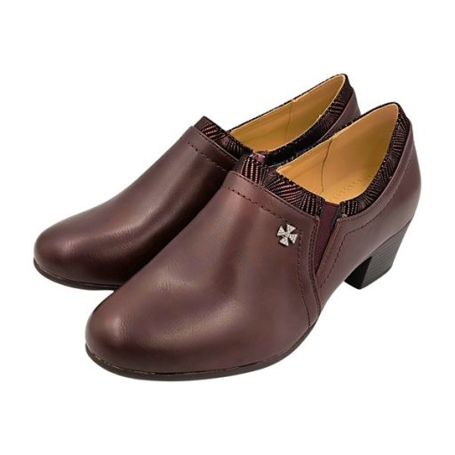 39-es utolsó pár!! ELEGANCE WALK csinos középmagas női alkalmi cipő bordó