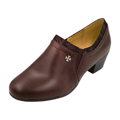 39-es utolsó pár!! ELEGANCE WALK csinos középmagas női alkalmi cipő bordó
