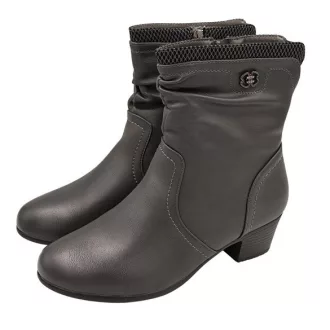   WINTERY FEELING tömött sarkú szürke bélelt női bokacsizma 