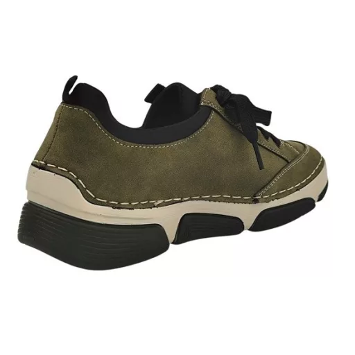 BERGAMO kollekció fűzős, bőr talpbetétes, cipzárdíszes női cipő zöld