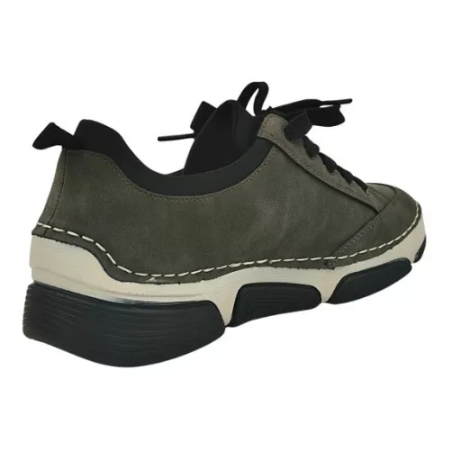 BERGAMO kollekció fűzős, bőr talpbetétes, cipzárdíszes női cipő szürke