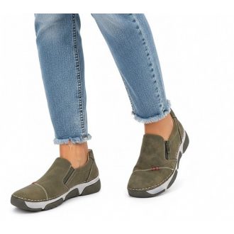   TORINO kollekció bebújós tavaszi cipő bőr talpbetéttel zöld