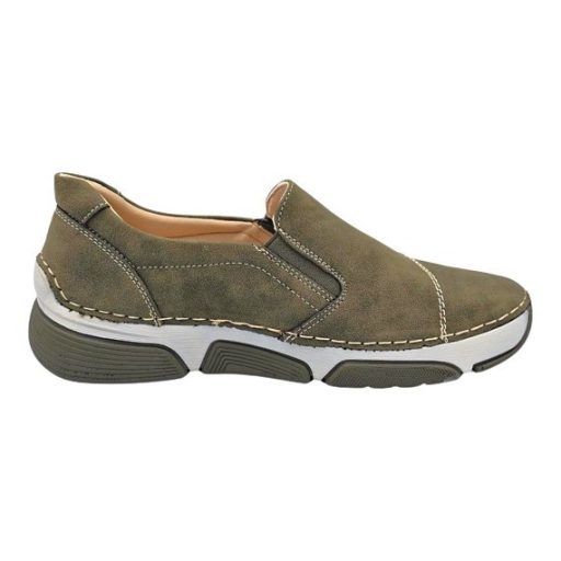 TORINO kollekció bebújós tavaszi cipő bőr talpbetéttel zöld