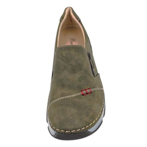 TORINO kollekció bebújós tavaszi cipő bőr talpbetéttel zöld