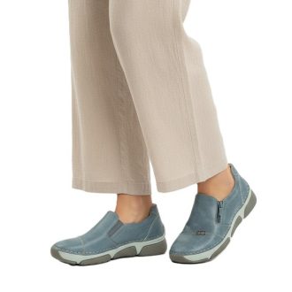   TORINO kollekció bebújós tavaszi cipő bőr talpbetéttel világoskék