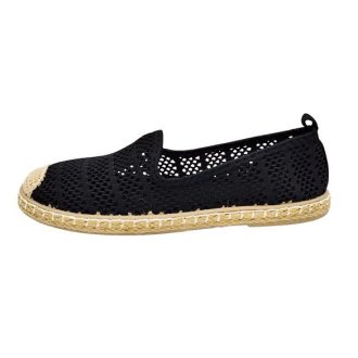   Solena női nyári cipő - légáteresztő espadrille stílusú nyári cipő fekete