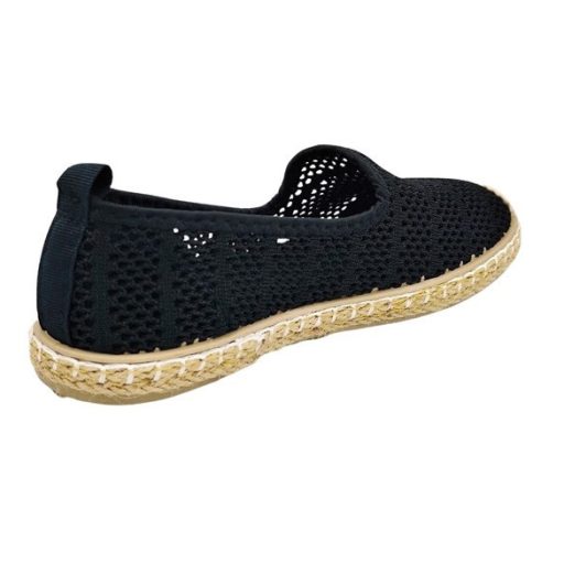 Solena női nyári cipő - légáteresztő espadrille stílusú nyári cipő fekete