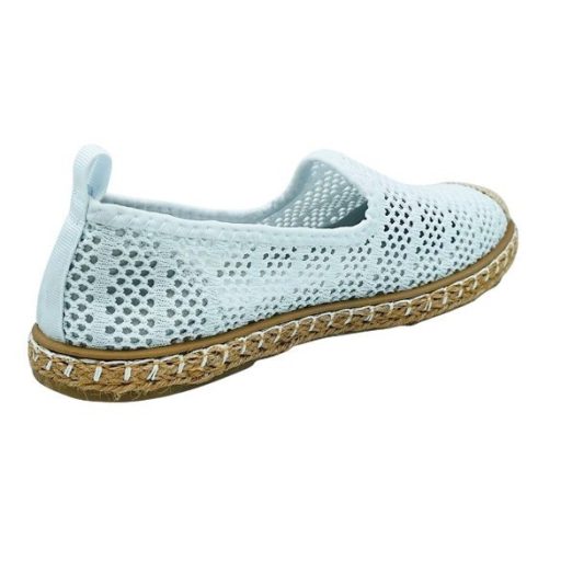 Solena női nyári cipő - légáteresztő espadrille stílusú nyári cipő fehér