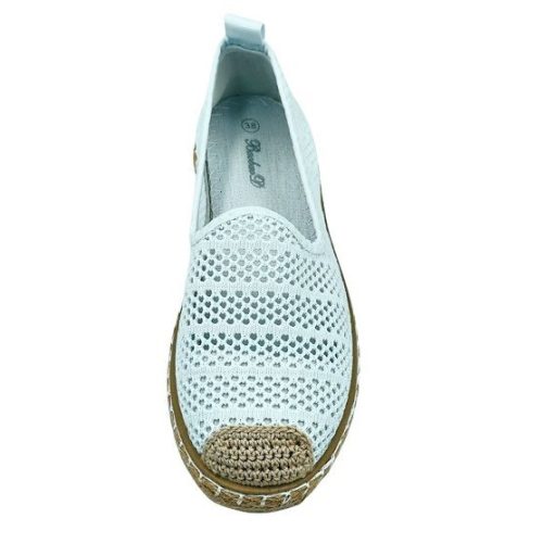Solena női nyári cipő - légáteresztő espadrille stílusú nyári cipő fehér