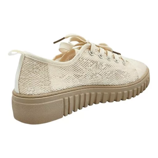 Shine Up Platform vászoncipő flitter díszítéssel beige