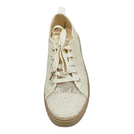 Shine Up Platform vászoncipő flitter díszítéssel beige