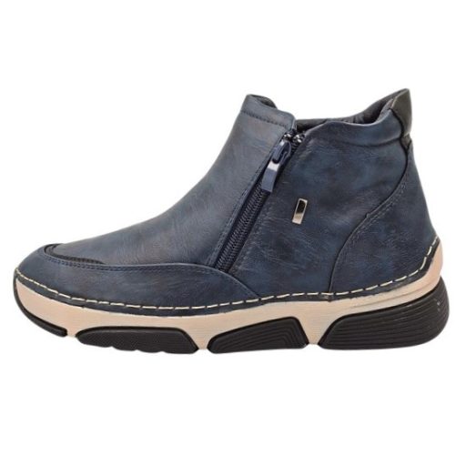 RÓMA kollekció bélelt női bokacsizma kék