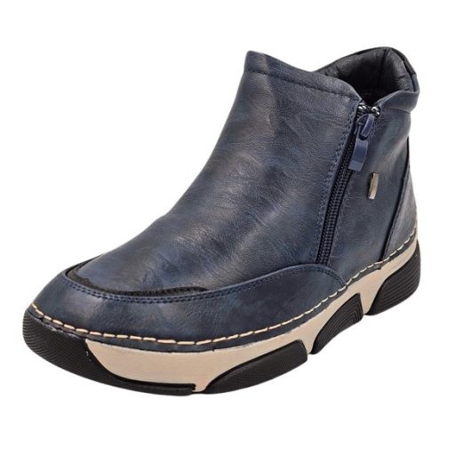 RÓMA kollekció bélelt női bokacsizma kék