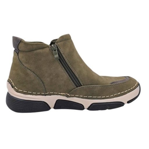 RÓMA kollekció bélelt női bokacsizma zöld